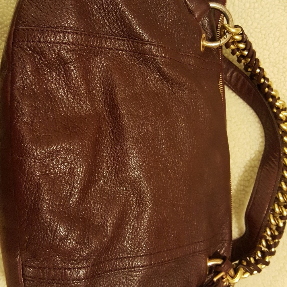 MK satchel burgundy handbag